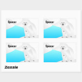 ホッキョクグマ 長方形シール (シート)