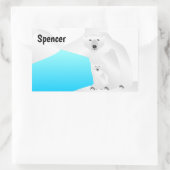 ホッキョクグマ 長方形シール (バッグ)