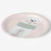 ホッキョクグマ – 雪を入れよう – かわいい冬/クリスマス ペーパープレート (アングル)