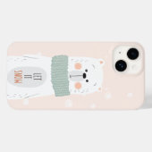 ホッキョクグマ – 雪を入れよう – かわいい冬/クリスマス Case-Mate iPhoneケース (裏面 (横))