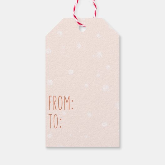 ホッキョクグマ – 雪を渡す – かわいいクリスマスプレゼントラベル ギフトタグ (裏面)