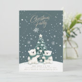 ホッキョクグマ 雪 クリスマスパーティー 招待状 (スタンド正面)