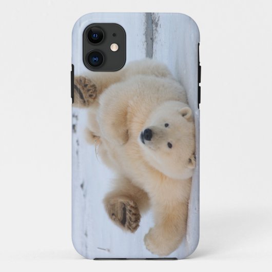 ホッキョクグマ, Ursus maritimus, 子グマ 転がる 3 Case-Mate iPhoneケース (裏面)