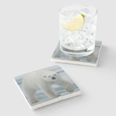 ホッキョクグマ, Ursus maritimus, 成獣 ストーンコースター (横)