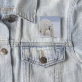 ホッキョクグマ、Ursus maritimus、氷と雪の上、 缶バッジ (インサイチュ)