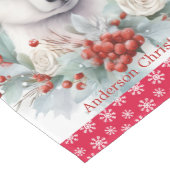 ホッキョクグマCub追加ネーム雪赤 ミディアムテーブルランナー (コーナー)