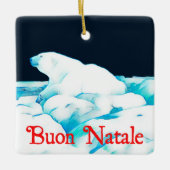 ホッキョクグマon Ice - Buon Natale セラミックオーナメント (正面)