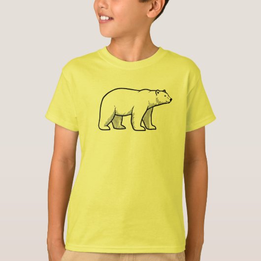 ホッキョクグマTシャツ – シンプルな動物のデザイン Tシャツ (正面)