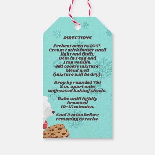 ホッキョクチップのクッキーミックスを瓶に入れたポーラベアチョコレートチップミックス ギフトタグ (裏面)