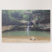 ホッキングヒルズオンオールドマンズケーブトレイルアッパー滝 ジグソーパズル (横)