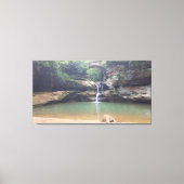 ホッキングヒルズオールドマンズケーブアッパー滝写真 キャンバスプリント (正面)