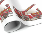 ホックおよび梯子の普通消防車 ラッピングペーパー (ロールコーナー)
