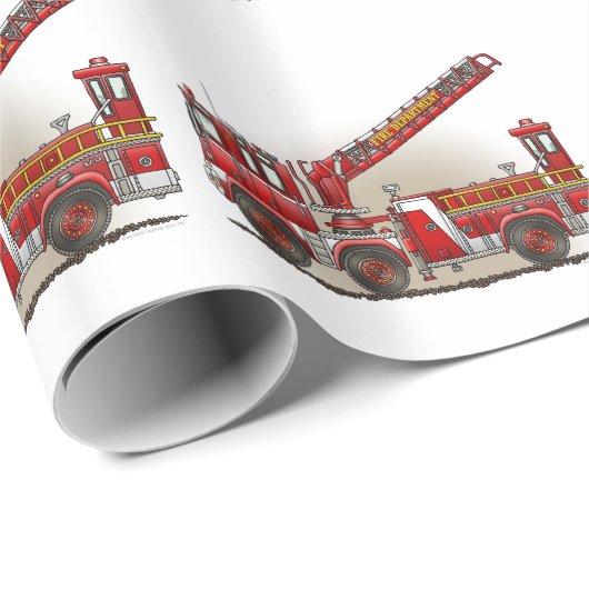 ホックおよび梯子の普通消防車 ラッピングペーパー (ロールコーナー)