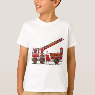ホックおよび梯子の普通消防車 Tシャツ