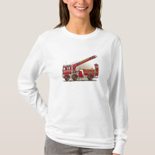 ホックおよび梯子の普通消防車 Tシャツ