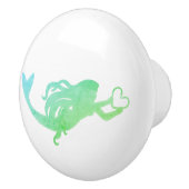 ホックのハートの人魚の水泳 セラミックノブ (右)