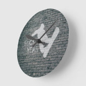 ホックイェー（スノーボード） ラウンド壁時計 (傾斜)
