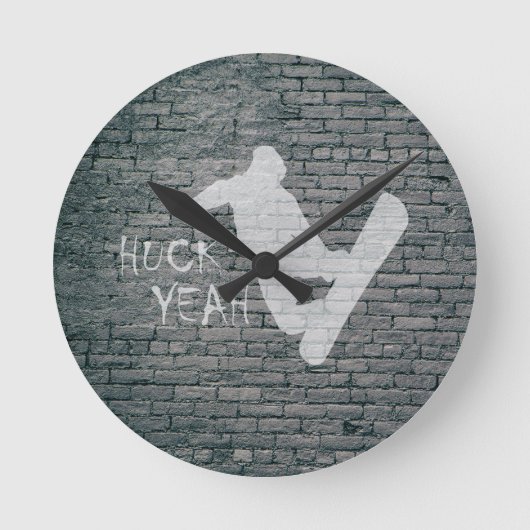 ホックイェー（スノーボード） ラウンド壁時計 (正面)