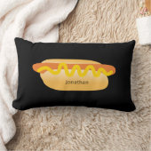 ホックールおもしろいトドッグノベルティ名前をカスタムする ランバークッション (ブランケット)