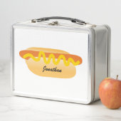 ホックールおもしろいトドッグ新学期名前をカスタムする メタルランチボックス (インサイチュ)