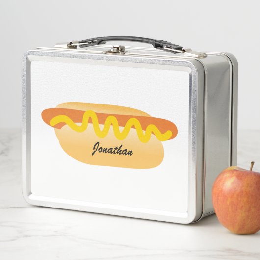 ホックールおもしろいトドッグ新学期名前をカスタムする メタルランチボックス (インサイチュ)