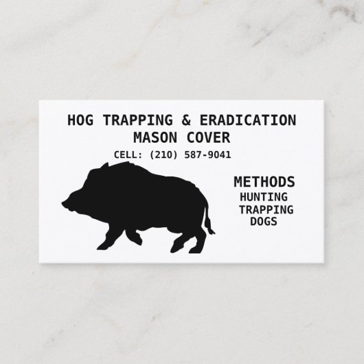 ホッグの捕獲と根絶テンプレート 名刺 (正面)