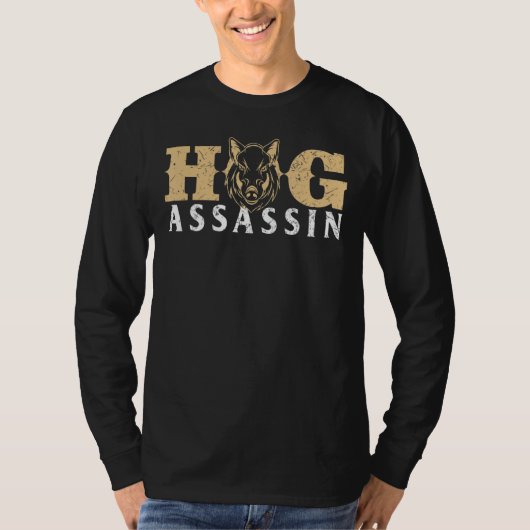 ホッグアサシンボア狩りワイルドホッグハンター Tシャツ (正面)