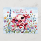ホッグズンキスオンバレンタインズデイホリデーハガキ シーズンポストカード (正面)