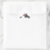 ホッグバイクもしくは自転車に乗る人 ラウンドシール (バッグ)