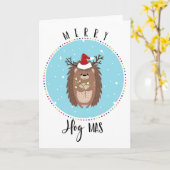 ホッグメリーマヘッジホッグおもしろいジョーク カード (黄色い花)