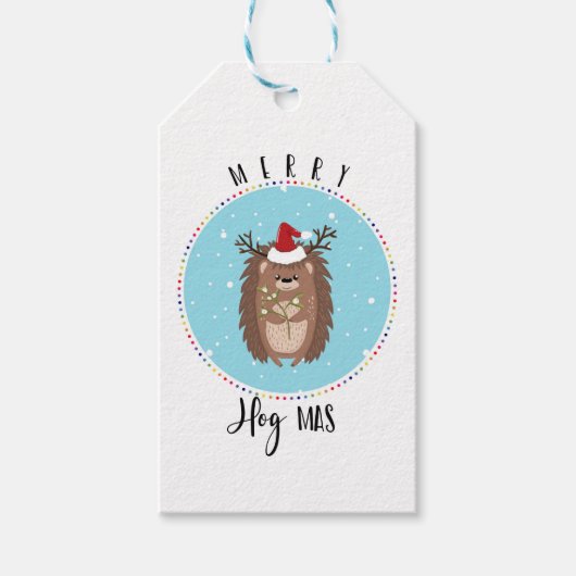 ホッグメリーマヘッジホッグおもしろいジョーク ギフトタグ (正面)