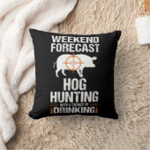 ホッグ狩りおもしろいウィークエンドビアボーハンターピッグギフト クッション (ブランケット)