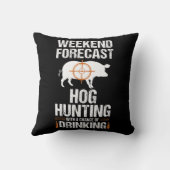ホッグ狩りおもしろいウィークエンドビアボーハンターピッグギフト クッション (裏面)