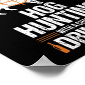 ホッグ狩りおもしろいウィークエンドビアボーハンターピッグギフト ポスター (角)