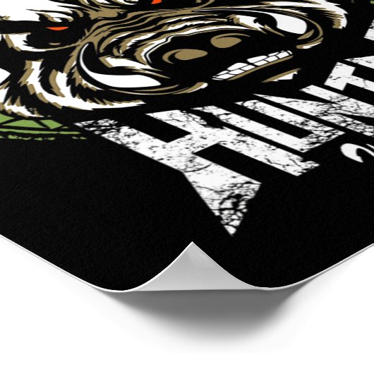 ホッグ狩りおもしろいボーハンターギフト ポスター (角)