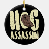 ホッグ狩りアサシンIピグハンターイノシシ狩り セラミックオーナメント (裏面)