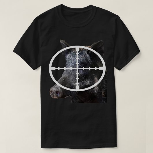 ホッグ狩りイノシシIn Scope Vector Art Tシャツ (デザイン正面)