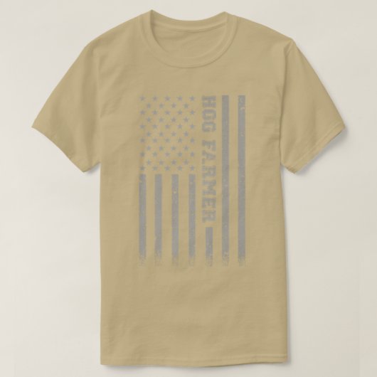 ホッグ農家アメリカ国旗 Tシャツ (デザイン正面)