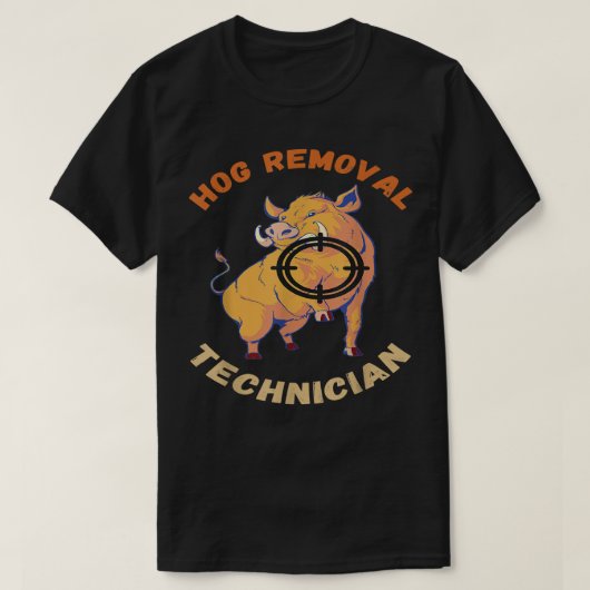 ホッグ除去技術野生イノシシ豚イノシシ胡 Tシャツ (デザイン正面)