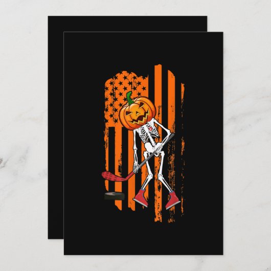 ホッケおもしろいー選手ファンギフトスケルトンハロウィーン シーズンカード (正面/裏面)