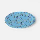 ホッケカラフルースティックとパック ペーパープレート (アングル)