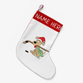 ホッケパーソナライズされたイドッグクリスマスストッキング スモールクリスマスストッキング (正面 (吊り時))