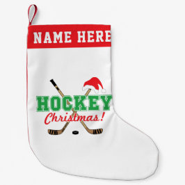 ホッケパーソナライズされたークリスマススティックサンタハット スモールクリスマスストッキング