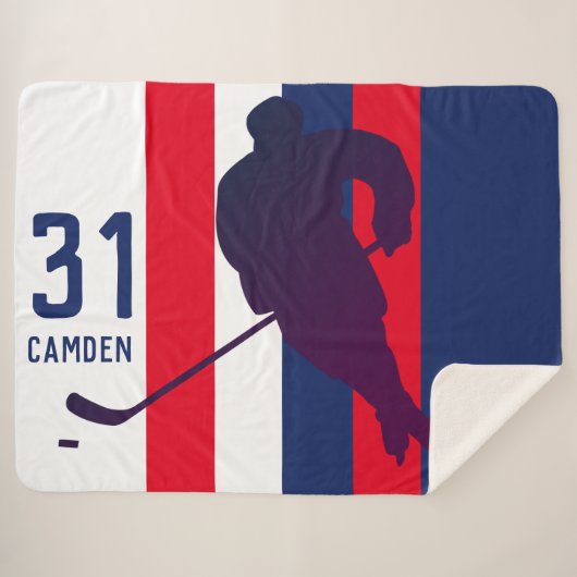 ホッケパーソナライズされたーシャーパブランケット シェルパブランケット (正面(横))