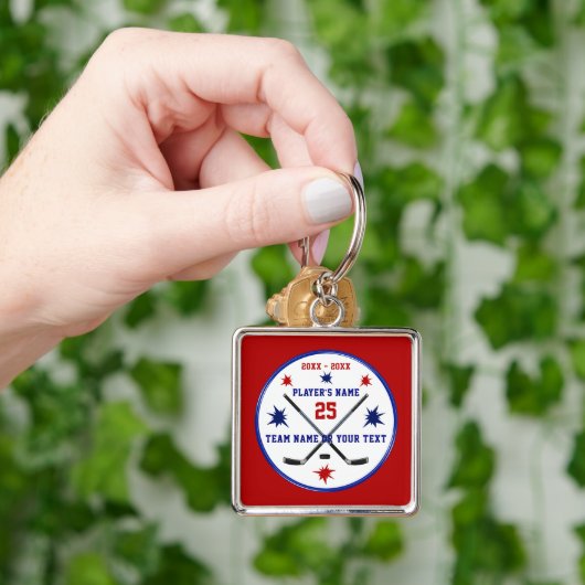 ホッケパーソナライズされたーチーム贈答品またはシニアホッケー キーホルダー (手)