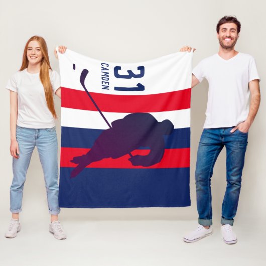 ホッケパーソナライズされたーフレース毛布 フリースブランケット (インサイチュ)