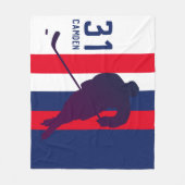 ホッケパーソナライズされたーフレース毛布 フリースブランケット (正面)