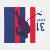 ホッケパーソナライズされたーフレース毛布 フリースブランケット (正面(横))