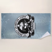 ホッケパーソナライズされたープレーヤーアイスリンクチームアスリート ビーチタオル (正面)