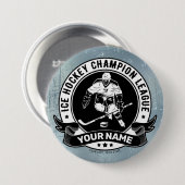 ホッケパーソナライズされたープレーヤーアイスリンクチームアスリート 缶バッジ (正面&裏面)